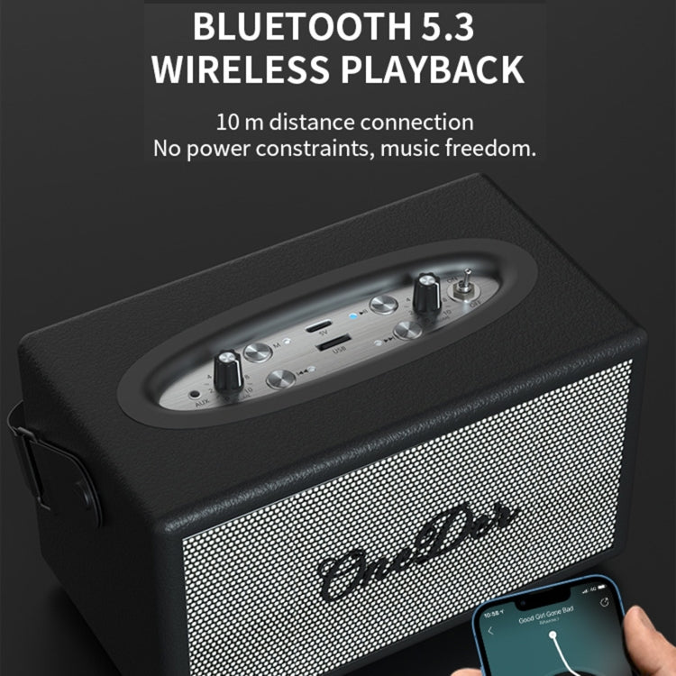 Oneder D7 Bluetooth Speaker Outdoor Karaoke Wireless Speakers With Two Mic(Black) - free shipping - PMC Jewellery - Order now!
