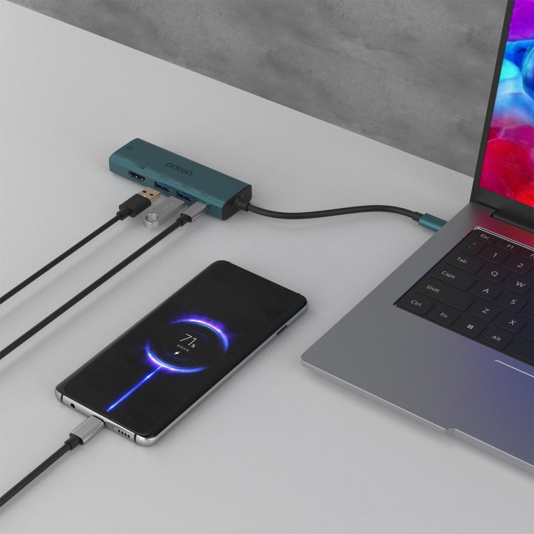 Onten UC126 5 in 1 USB-C / Type-C to Dual HDM I+ USB2.0 + PD3.0 Multi-function HUB Docking Station - free shipping - PMC Jewellery - Order now!