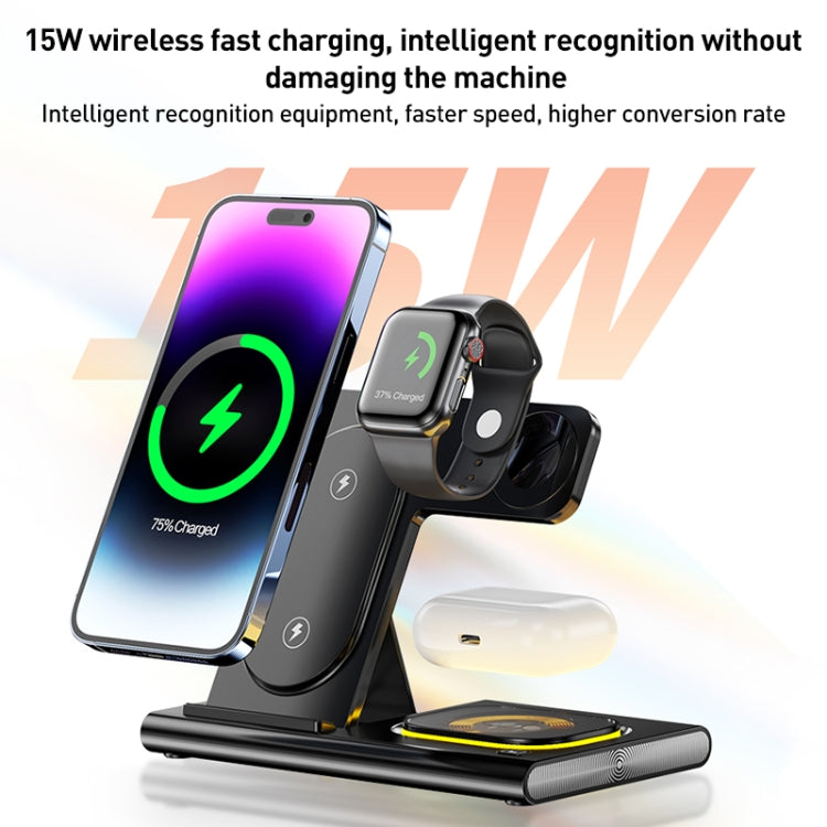 A80 3 in 1 15W Folding Wireless Charger(White) - Wireless Charger by PMC Jewellery | Online Shopping South Africa | PMC Jewellery | Buy Now Pay Later Mobicred