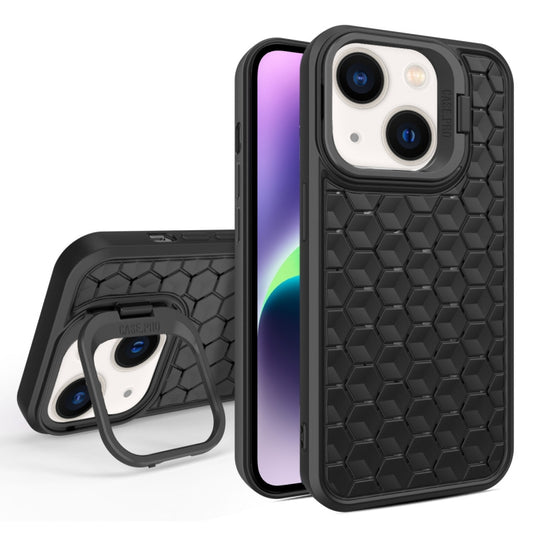 For iPhone 14 Honeycomb Radiating Lens Holder Magsafe Phone Case(Black) - iPhone 14 Cases by PMC Jewellery | Online Shopping South Africa | PMC Jewellery