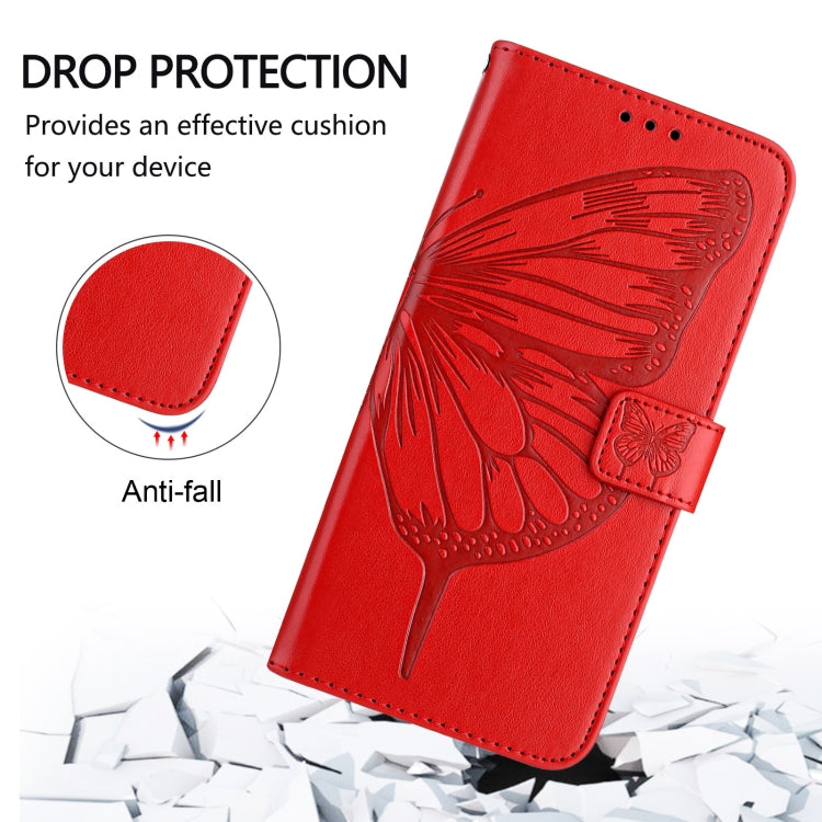 For Google Pixel 9 Pro XL Embossed Butterfly Leather Phone Case(Red) - Google Cases by PMC TechLife | Online Shopping South Africa | PMC TechLife | Buy Now Pay Later Mobicred