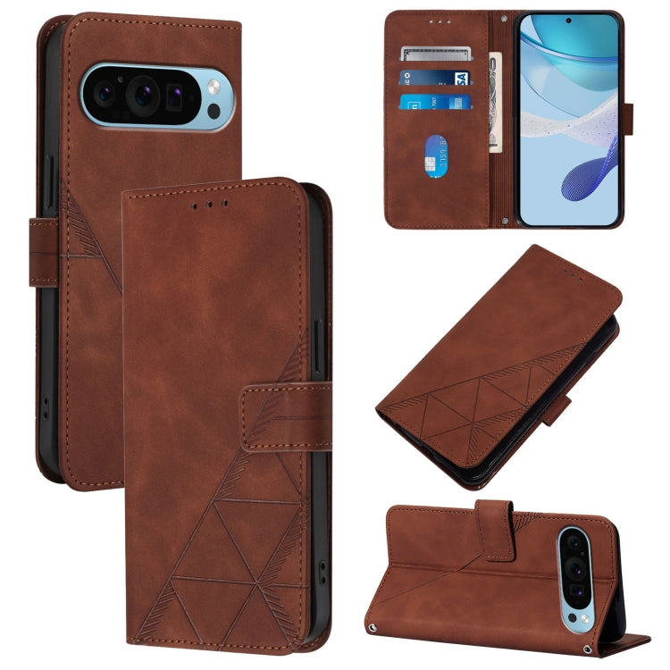 For Google Pixel 9 Pro XL Crossbody 3D Embossed Flip Leather Phone Case(Brown) - Google Cases by PMC Jewellery | Online Shopping South Africa | PMC Jewellery | Buy Now Pay Later Mobicred