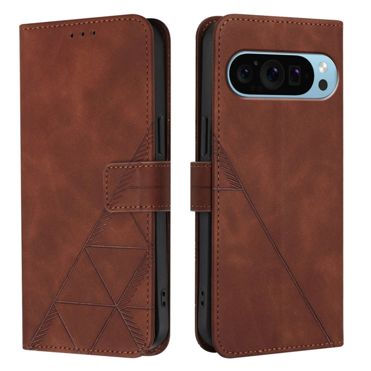 For Google Pixel 9 Pro XL Crossbody 3D Embossed Flip Leather Phone Case(Brown) - Google Cases by PMC Jewellery | Online Shopping South Africa | PMC Jewellery | Buy Now Pay Later Mobicred