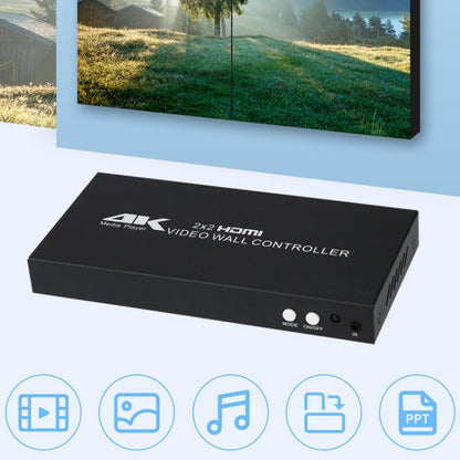 XP02 4K 2x2 HDMI Video Wall Controller Multi-screen Splicing Processor, Style:Ordinary(EU Plug) - Splitter by PMC Jewellery | Online Shopping South Africa | PMC Jewellery | Buy Now Pay Later Mobicred