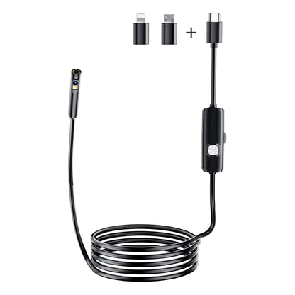 AN112 8mm Double Lenses HD Industry Endoscope Type-C + Micro USB + 8 Pin Connection, Length:1m Soft Tube -  by PMC Jewellery | Online Shopping South Africa | PMC Jewellery | Buy Now Pay Later Mobicred