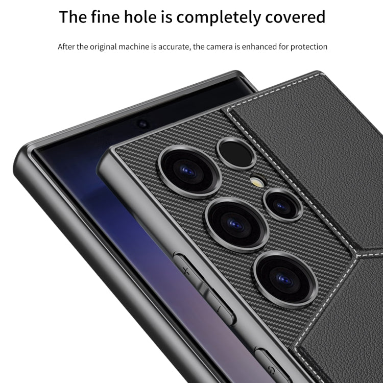 For Samsung Galaxy S24 Ultra 5G GKK Rotor Bracket Recessed Card Bag Full Coverage Phone Case(Carbon Fibre Texture) - Galaxy S24 Ultra 5G Cases by GKK | Online Shopping South Africa | PMC Jewellery | Buy Now Pay Later Mobicred