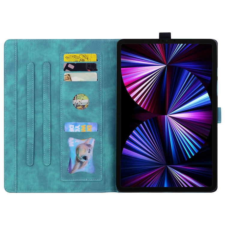 For Honor Pad 9 Cartoon Sakura Cat Embossed Leather Tablet Case(Green) - Honor by PMC TechLife | Online Shopping South Africa | PMC TechLife | Buy Now Pay Later Mobicred