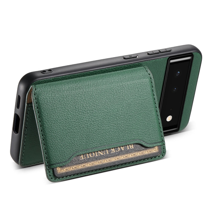 For Google Pixel 6 Calf Texture Card Bag Design Full Coverage Phone Case(Green) - Google Cases by PMC TechLife | Online Shopping South Africa | PMC TechLife | Buy Now Pay Later Mobicred