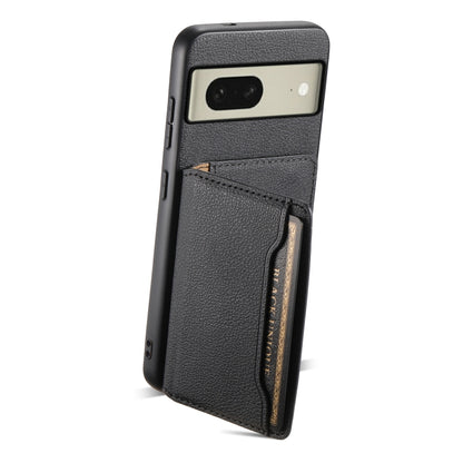 For Google Pixel 8 Calf Texture Card Bag Design Full Coverage Phone Case(Black) - Google Cases by PMC Jewellery | Online Shopping South Africa | PMC Jewellery | Buy Now Pay Later Mobicred