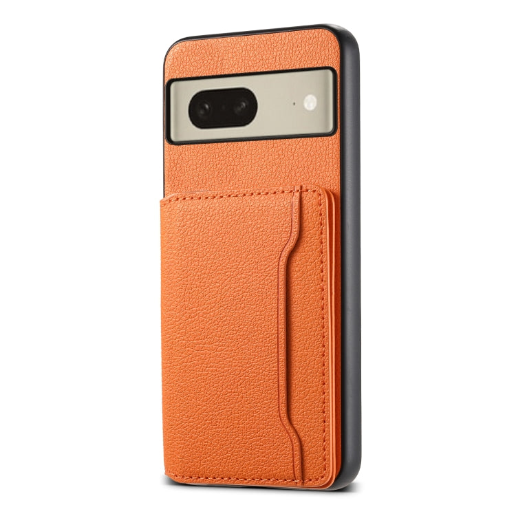 For Google Pixel 8 Calf Texture Card Bag Design Full Coverage Phone Case(Orange) - Google Cases by PMC Jewellery | Online Shopping South Africa | PMC Jewellery | Buy Now Pay Later Mobicred