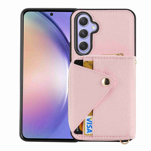 For Samsung Galaxy S24 5G Crossbody Zipper Card Bag RFID Anti-theft Phone Case(Pink) - Galaxy S24 5G Cases by PMC Jewellery | Online Shopping South Africa | PMC Jewellery | Buy Now Pay Later Mobicred