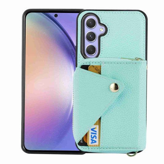 For Samsung Galaxy S24+ 5G Crossbody Zipper Card Bag RFID Anti-theft Phone Case(Mint Green) - Galaxy S24+ 5G Cases by PMC Jewellery | Online Shopping South Africa | PMC Jewellery | Buy Now Pay Later Mobicred