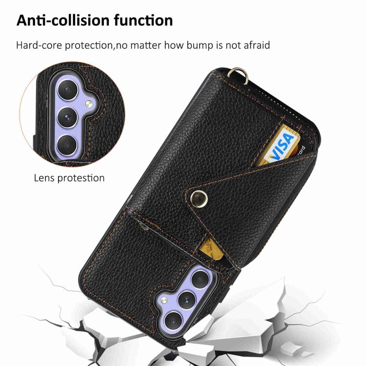 For Samsung Galaxy S24+ 5G Crossbody Zipper Card Bag RFID Anti-theft Phone Case(Black) - Galaxy S24+ 5G Cases by PMC Jewellery | Online Shopping South Africa | PMC Jewellery | Buy Now Pay Later Mobicred