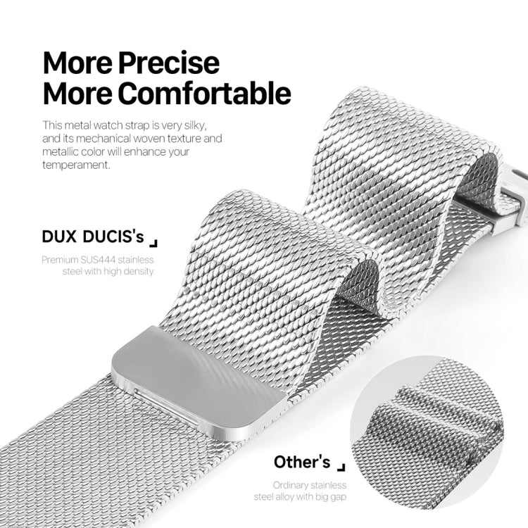 For Apple Watch Series 5 44mm DUX DUCIS Milanese Pro Series Stainless Steel Watch Band(Silver) - Watch Bands by DUX DUCIS | Online Shopping South Africa | PMC Jewellery