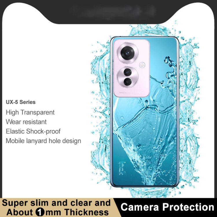 For OPPO Reno11 F imak UX-5 Series Transparent Shockproof TPU Protective Case(Transparent) - Reno11 F Cases by imak | Online Shopping South Africa | PMC Jewellery | Buy Now Pay Later Mobicred