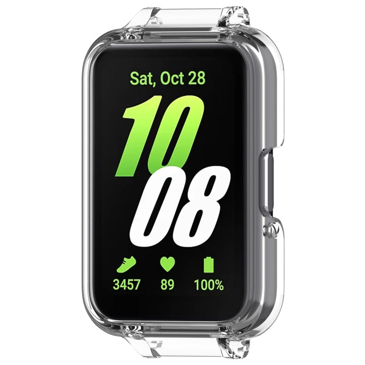 For Samsung Galaxy Fit 3 12mm Half Coverage Hollowed PC Watch Protective Case(Transparent White) - Watch Cases by PMC Jewellery | Online Shopping South Africa | PMC Jewellery