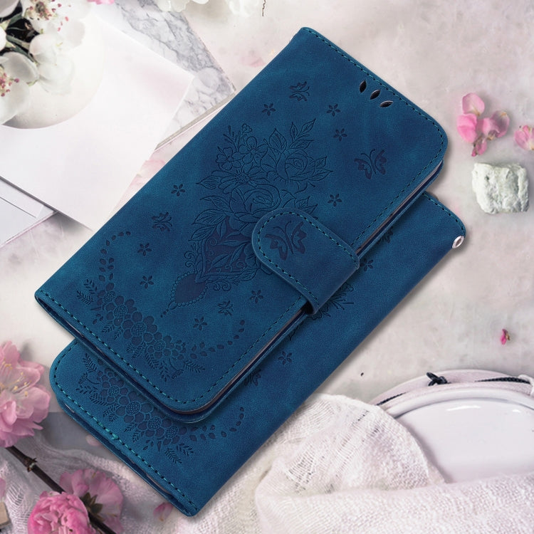 For Google Pixel 9 Butterfly Rose Embossed Leather Phone Case(Blue) - Google Cases by PMC Jewellery | Online Shopping South Africa | PMC Jewellery | Buy Now Pay Later Mobicred