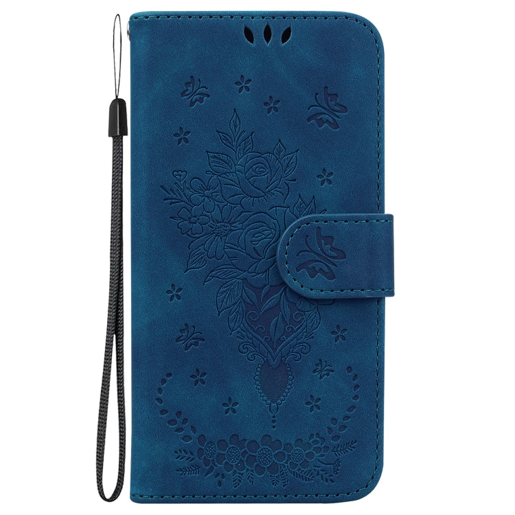For Google Pixel 9 Butterfly Rose Embossed Leather Phone Case(Blue) - Google Cases by PMC TechLife | Online Shopping South Africa | PMC TechLife | Buy Now Pay Later Mobicred