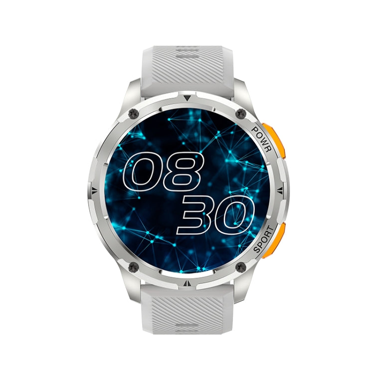 LEMFO AK59 1.43 inch AMLOED Round Screen Silicone Strap Smart Watch(Silver) - free shipping - PMC TechLife - Order now!