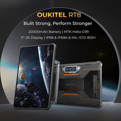 OUKITEL RT8 4G Network IP68/IP69K Rugged Tablet, 6GB+256GB, 11 inch Android 13 MediaTek Helio G99 Quad Core Support Dual SIM, EU Plug(Black) - Other by OUKITEL | Online Shopping South Africa | PMC Jewellery | Buy Now Pay Later Mobicred