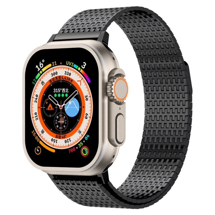 For Apple Watch SE 2023 44mm Milanese Loop Magnetic Clasp Stainless Steel Watch Band(Black) - Watch Bands by PMC Jewellery | Online Shopping South Africa | PMC Jewellery