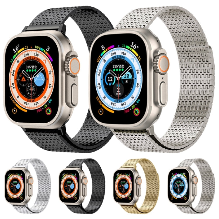 For Apple Watch Series 3 42mm Milanese Loop Magnetic Clasp Stainless Steel Watch Band(Titanium Gold) - Watch Bands by PMC Jewellery | Online Shopping South Africa | PMC Jewellery