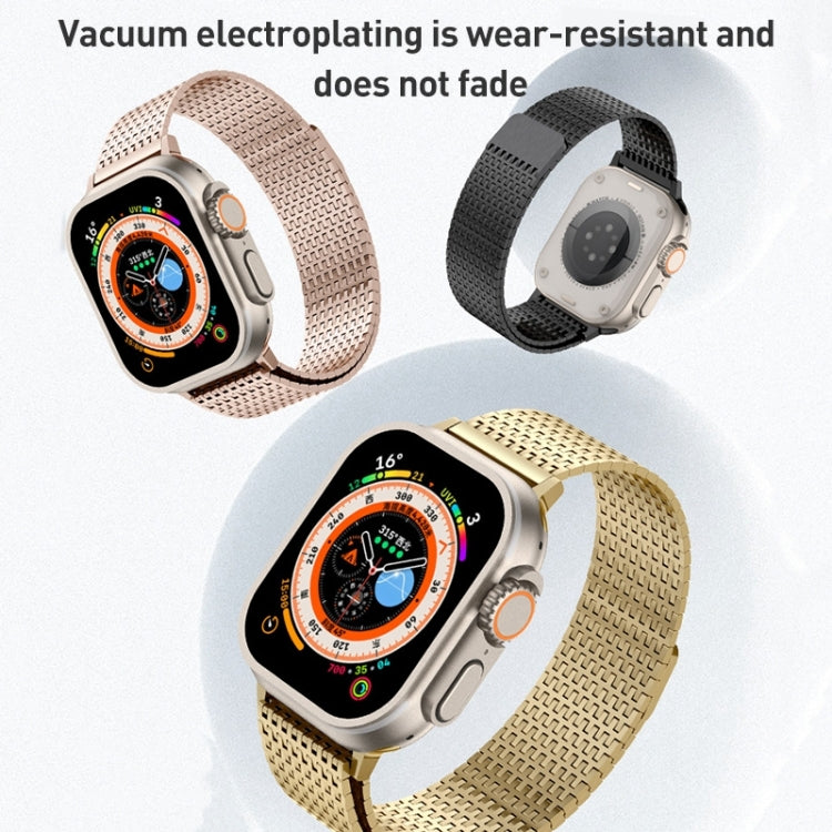 For Apple Watch Series 3 42mm Milanese Loop Magnetic Clasp Stainless Steel Watch Band(Gold) - Watch Bands by PMC Jewellery | Online Shopping South Africa | PMC Jewellery