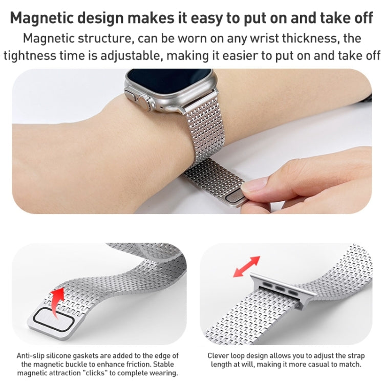 For Apple Watch SE 2022 44mm Milanese Loop Magnetic Clasp Stainless Steel Watch Band(Silver) - Watch Bands by PMC Jewellery | Online Shopping South Africa | PMC Jewellery