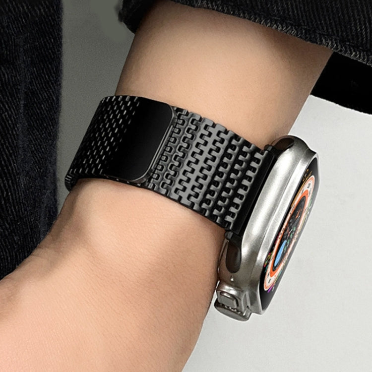 For Apple Watch SE 2022 44mm Milanese Loop Magnetic Clasp Stainless Steel Watch Band(Black) - Watch Bands by PMC Jewellery | Online Shopping South Africa | PMC Jewellery