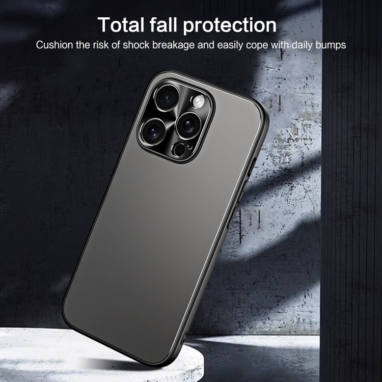 For iPhone 13 R-JUST RJ-61 Electroplating Frosted TPU + PC Phone Case with Holder(Silver) - iPhone 13 Cases by R-JUST | Online Shopping South Africa | PMC TechLife