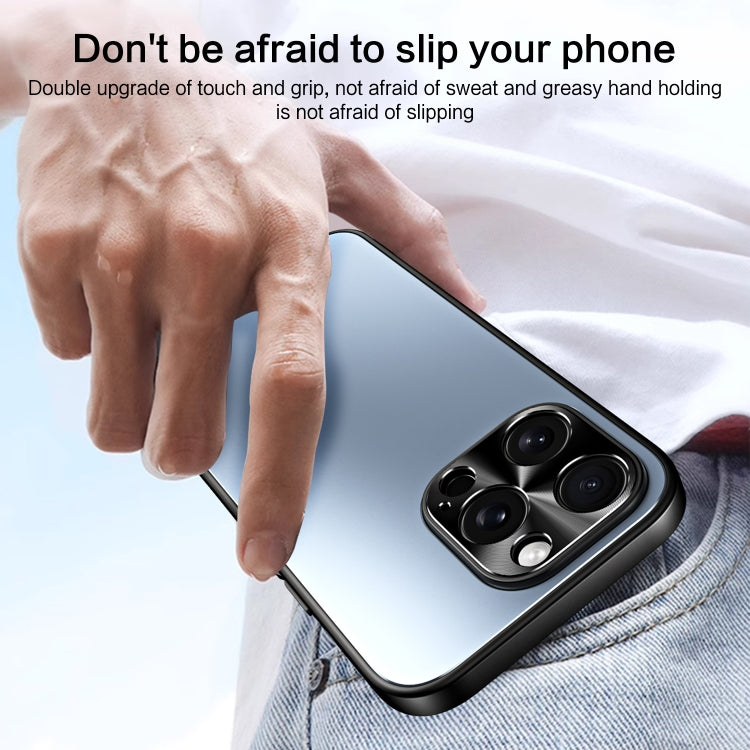For iPhone 15 Plus R-JUST RJ-61 Electroplating Frosted TPU + PC Phone Case with Holder(Grey) - iPhone 15 Plus Cases by R-JUST | Online Shopping South Africa | PMC TechLife