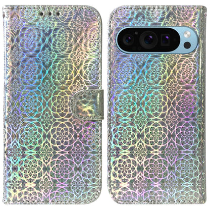 For Google Pixel 9 Pro Colorful Magnetic Buckle Leather Phone Case(Silver) - Google Cases by PMC Jewellery | Online Shopping South Africa | PMC Jewellery | Buy Now Pay Later Mobicred