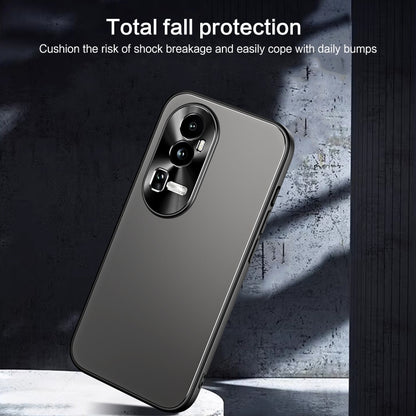 For OPPO Reno10 Pro+ Global R-JUST RJ-61 Electroplating Frosted TPU + PC Phone Case with Holder(Grey) - OPPO Cases by R-JUST | Online Shopping South Africa | PMC Jewellery