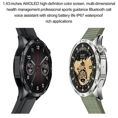 LEMFO HK4 1.43 inch AMOLED Round Screen Smart Watch Supports Bluetooth Calls(Green) - Smart Watches by LEMFO | Online Shopping South Africa | PMC Jewellery | Buy Now Pay Later Mobicred