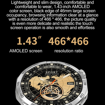 LEMFO HK4 1.43 inch AMOLED Round Screen Smart Watch Supports Bluetooth Calls(Black) - Smart Watches by LEMFO | Online Shopping South Africa | PMC Jewellery