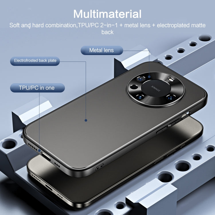 For Huawei Mate 60 Pro R-JUST RJ-61 Electroplating Frosted TPU + PC Phone Case(Blue) - Huawei Cases by R-JUST | Online Shopping South Africa | PMC TechLife | Buy Now Pay Later Mobicred