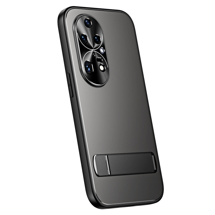 For Huawei P50 Pro R-JUST RJ-61 Electroplating Frosted TPU + PC Phone Case with Holder(Grey) - Huawei Cases by R-JUST | Online Shopping South Africa | PMC TechLife | Buy Now Pay Later Mobicred