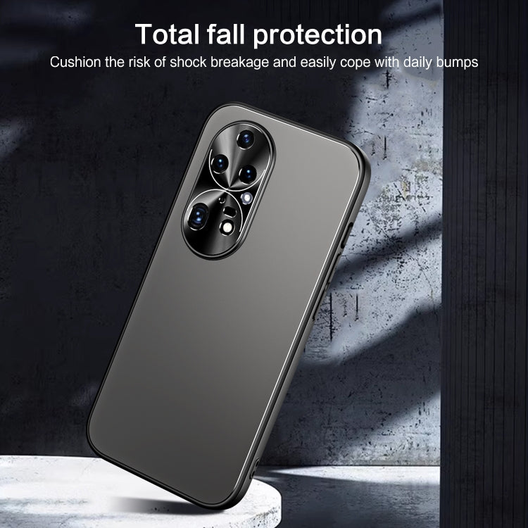 For Huawei P50 Pro R-JUST RJ-61 Electroplating Frosted TPU + PC Phone Case with Holder(Grey) - Huawei Cases by R-JUST | Online Shopping South Africa | PMC TechLife | Buy Now Pay Later Mobicred