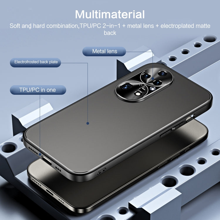 For Huawei P50 Pro R-JUST RJ-61 Electroplating Frosted TPU + PC Phone Case with Holder(Grey) - Huawei Cases by R-JUST | Online Shopping South Africa | PMC TechLife | Buy Now Pay Later Mobicred