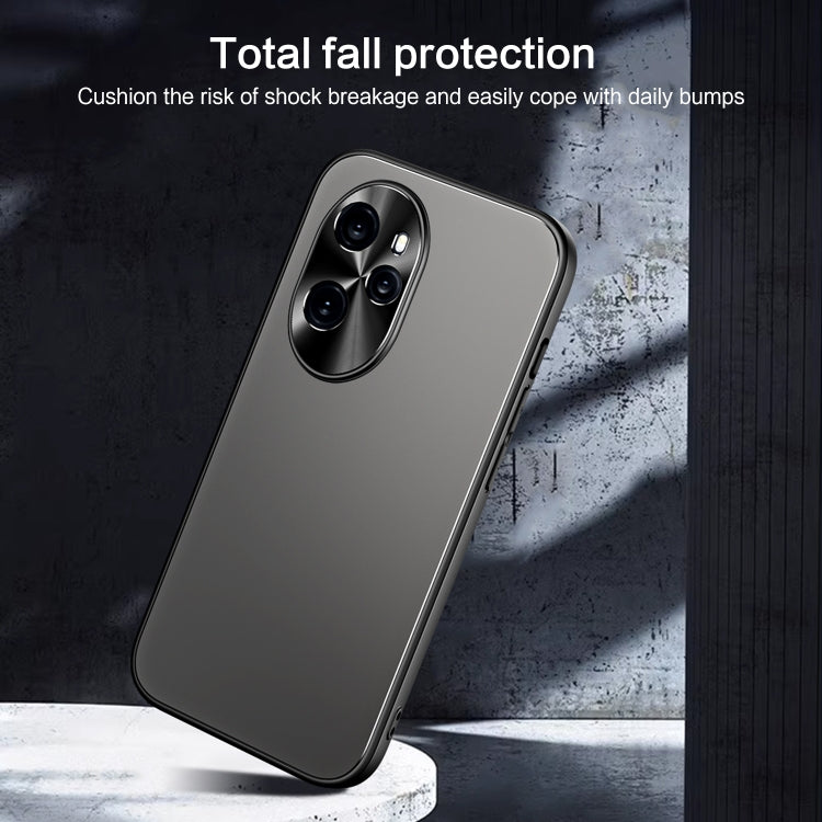 For Honor 100 R-JUST RJ-61 Electroplating Frosted TPU + PC Phone Case(Grey) - Honor Cases by R-JUST | Online Shopping South Africa | PMC Jewellery