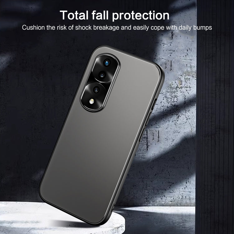 For Honor 70 Pro R-JUST RJ-61 Electroplating Frosted TPU + PC Phone Case with Holder(Silver) - Honor Cases by R-JUST | Online Shopping South Africa | PMC Jewellery