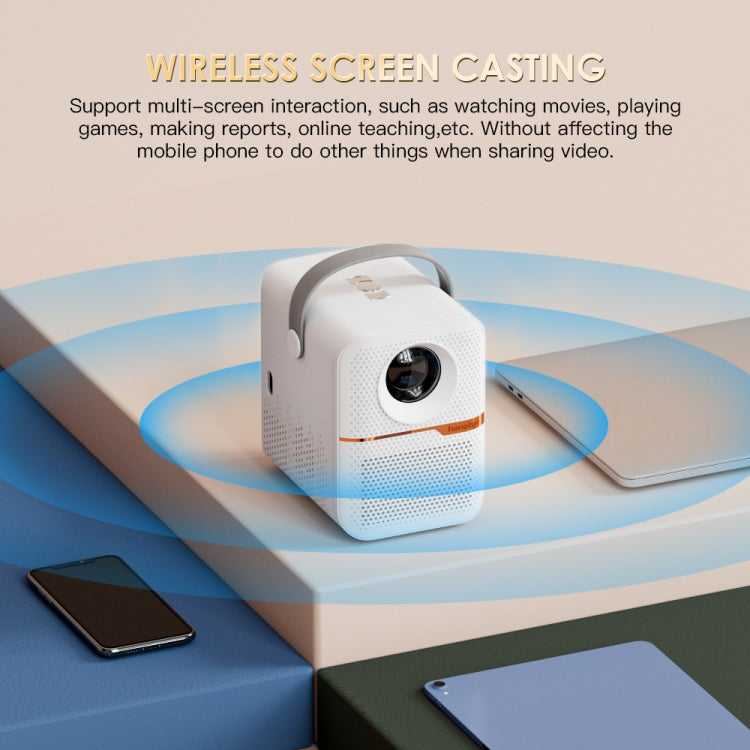 GXMO P10 Android 10 OS HD Portable WiFi Projector, Plug Type:UK Plug(White) - Mini Projector by GXMO | Online Shopping South Africa | PMC Jewellery | Buy Now Pay Later Mobicred