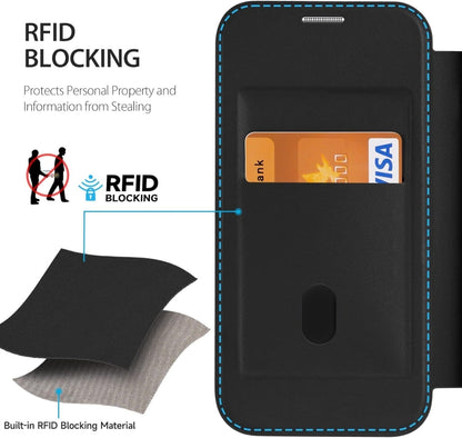 For iPhone 15 Pro Max RFID Blocking Adsorption Flip Leather Phone Case(Black) - iPhone 15 Pro Max Cases by PMC Jewellery | Online Shopping South Africa | PMC Jewellery