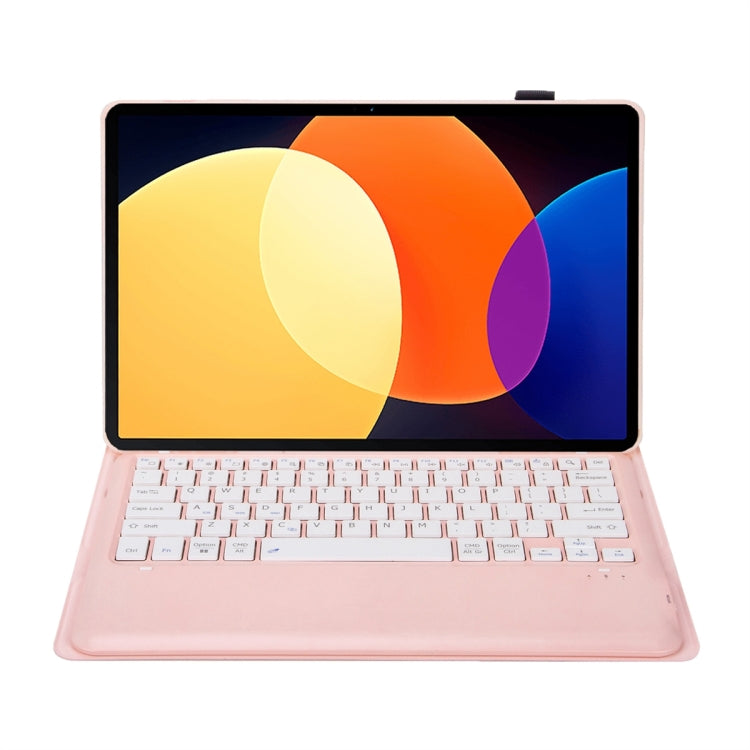 For Xiaomi Pad 6S Pro 12.4 Lambskin Texture Detachable Bluetooth Keyboard Leather Case(Pink) - Others Keyboard by PMC Jewellery | Online Shopping South Africa | PMC Jewellery