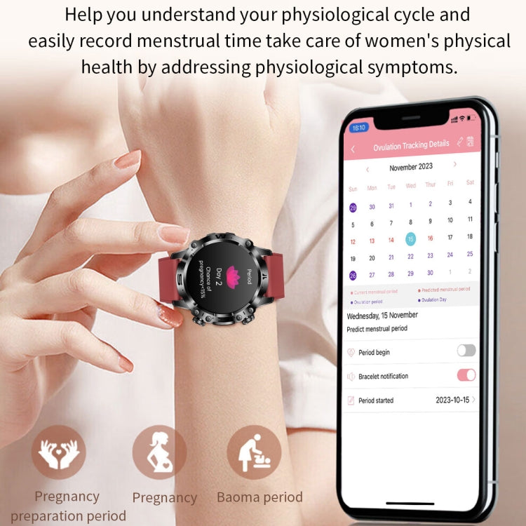 ET482 1.43 inch AMOLED Screen Sports Smart Watch Support Bluethooth Call /  ECG Function(Red Silicone Band) - Smart Watches by PMC Jewellery | Online Shopping South Africa | PMC Jewellery