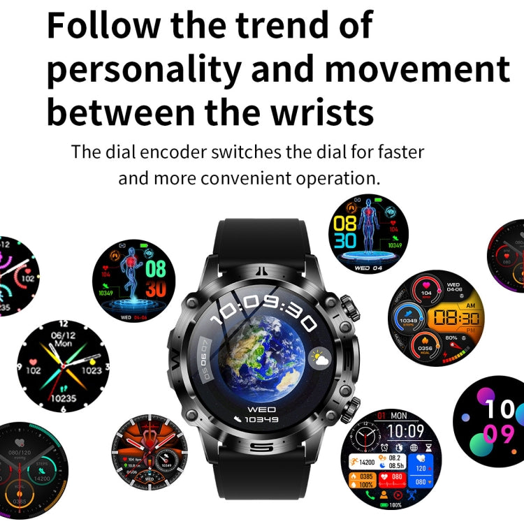 ET482 1.43 inch AMOLED Screen Sports Smart Watch Support Bluethooth Call /  ECG Function(Black Steel Band) - Smart Watches by PMC Jewellery | Online Shopping South Africa | PMC Jewellery