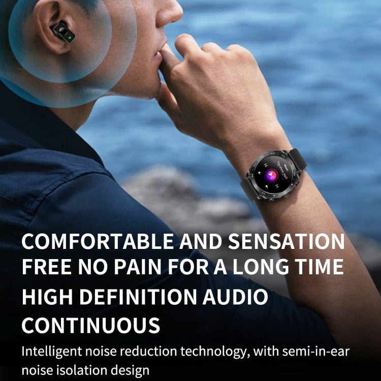 LEMFO T95 1.52 inch IPS Screen 2 in 1 Bluetooth Earphone Smart Watch Support Health Monitoring(Silver) - Smart Watches by LEMFO | Online Shopping South Africa | PMC Jewellery