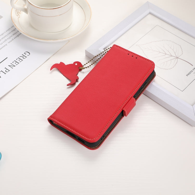 For OnePlus CE4 5G Global Side-Magnetic TJ Genuine Leather RFID Phone Case(Red) - free shipping - PMC TechLife - Order now!
