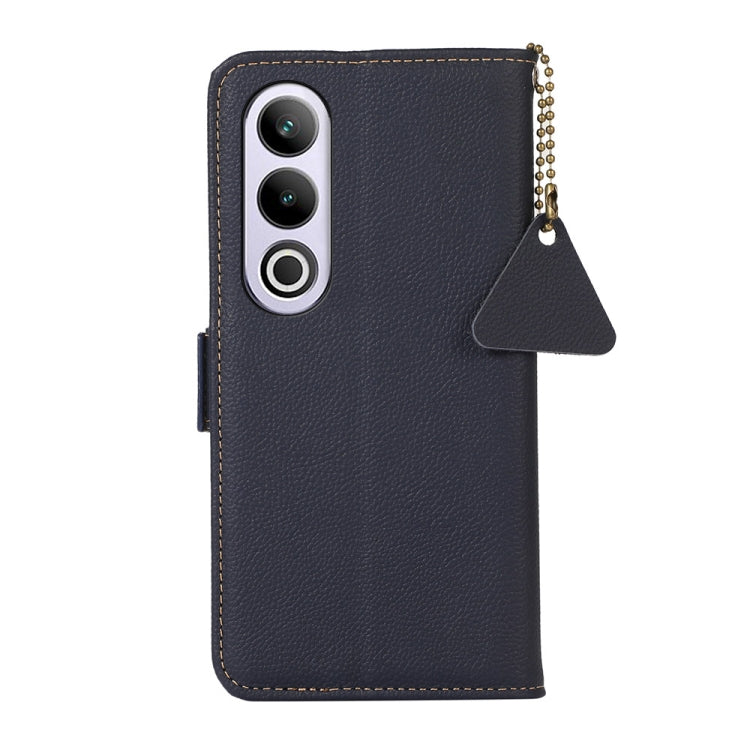For OnePlus CE4 5G Global Side-Magnetic TJ Genuine Leather RFID Phone Case(Blue) - OnePlus Cases by PMC TechLife | Online Shopping South Africa | PMC TechLife | Buy Now Pay Later Mobicred