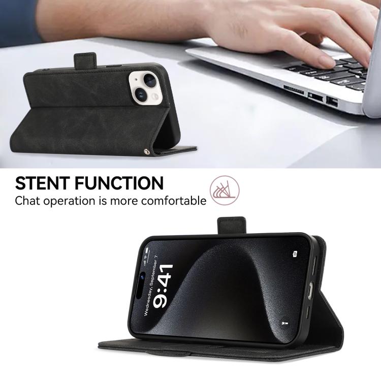 For iPhone 17 ABEEL Frosted Magnetic RFID Leather Phone Case(Black) - free shipping - PMc TechLife - Order now!